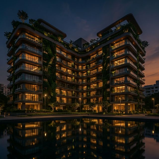 Modern multistoried flats in India